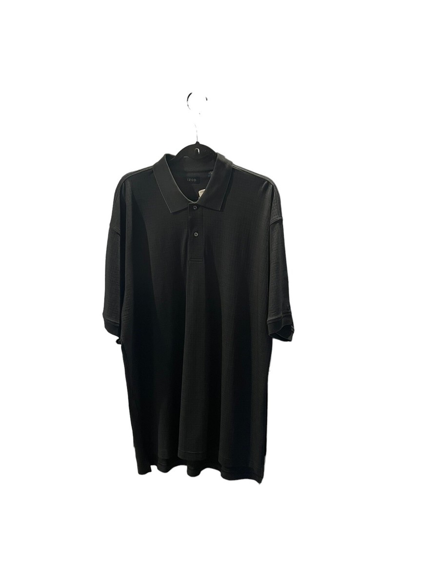 IZOD Dark Grey Polo Waffle Block Pattern XL NWT