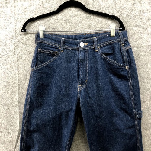 H&M Youth Girls Size 18 Carpenter Jeans Straight Leg Blue Adjustable High Rise - Picture 3 of 13