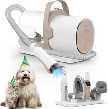 Dog Grooming Vacuum, Pet Grooming Kit, Dog Clipper Nail Trimmer Grinder, 2.5L Du