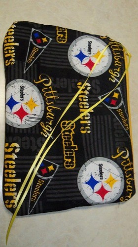 PITTSBURGH STEELERS FootBALL Red PADDED POUCH NFL FREE SHIP Coin Change pursse - Picture 3 of 3