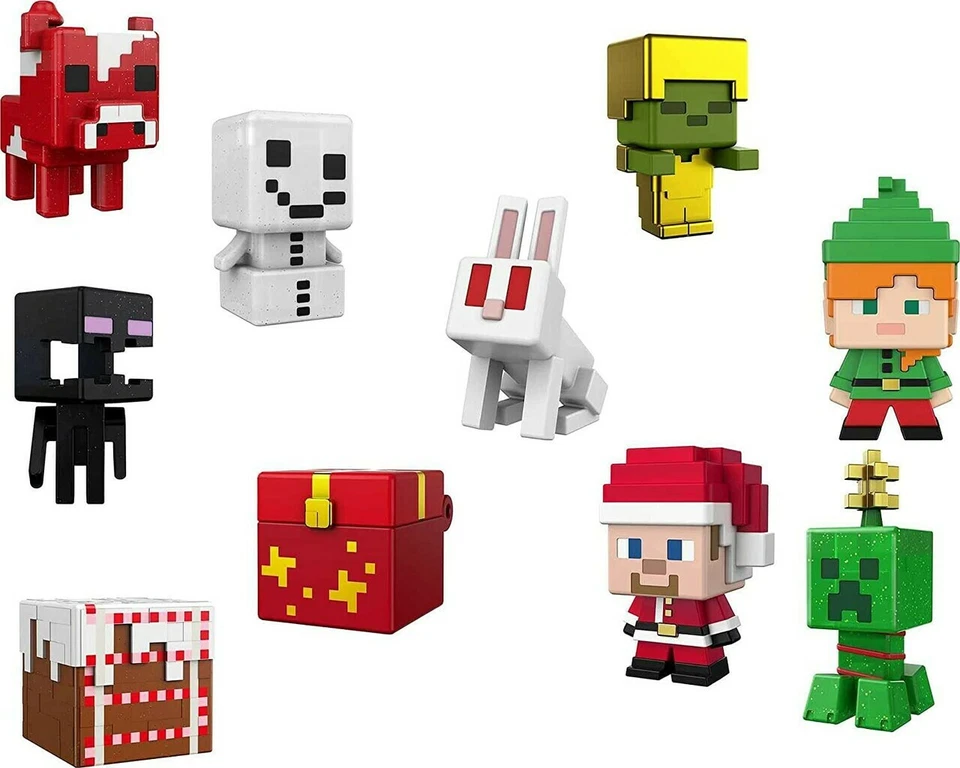 Mattel 2021 Minecraft Christmas Holiday Advent Calendar 12 Figures IN HAND - Image 4 of 4