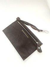 Monserat De Lucca Brown Soft Lambskin Leather Pochette Clutch Bag