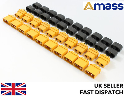 10 Paar *ORIGINAL YELLOW AMASS XT60 & CAPS* Stecker/Stecker XT60H RC 12V Lipo