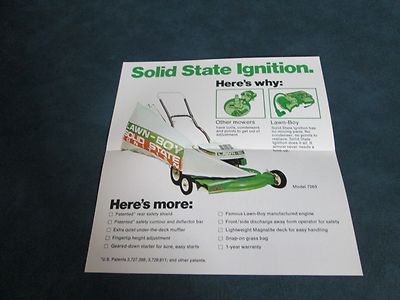 LAWN-BOY SOLID STATE IGNITION  BROCHURE *** VINTAGE ORIGINAL
