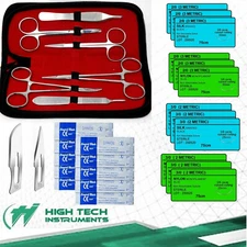 First Aid Kit, Emergency Wound Care Suture Practice Training Kit, 39 Piece