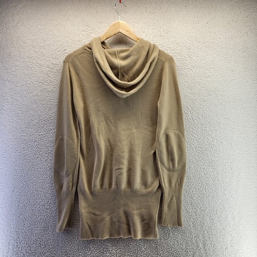 Energie Y2K Sweater Womens Medium Tan Brown Hooded Long Sleeve Lightweight - Picture 10 of 11