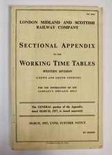 LMS Sectional Appendix To The Working Timetables, Western Division, Crewe, 1937