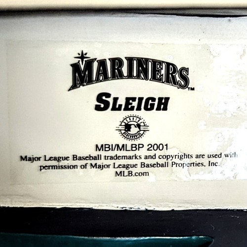 Danbury Mint Seattle Mariner Christmas Statue Santa Sleigh In Box 9" - Picture 9 of 10