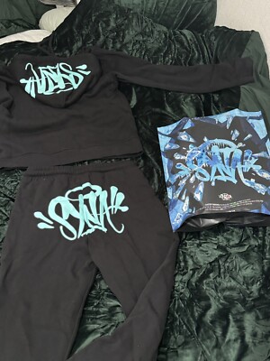Syna World Tracksuit Black/Teal Size M UK