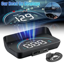 Car OBD2 HUD Head Up Display Digital Speedometer MPH KMH Compass Overspeed Alarm
