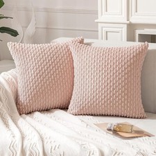 Pack of 2 Pink Pillow Covers Decorative Throw Pillow Covers 20X20 Inch for Couch