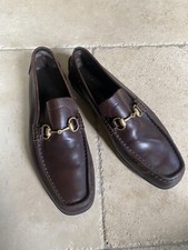 Brown Gucci 1955 Loafers With Gold Horsebit Detail 