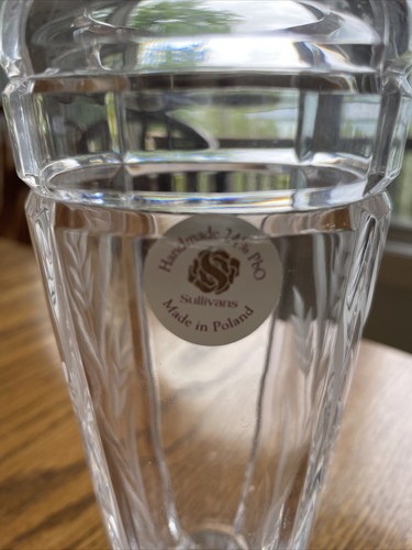 Sullivans Handmade 24% PbO Lead Crystal Vase Made in Poland 7 3/4" - Picture 3 of 3