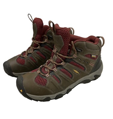 Keen Dry Koven Mid Rise Waterproof Brown Red Hiking Trail Boots