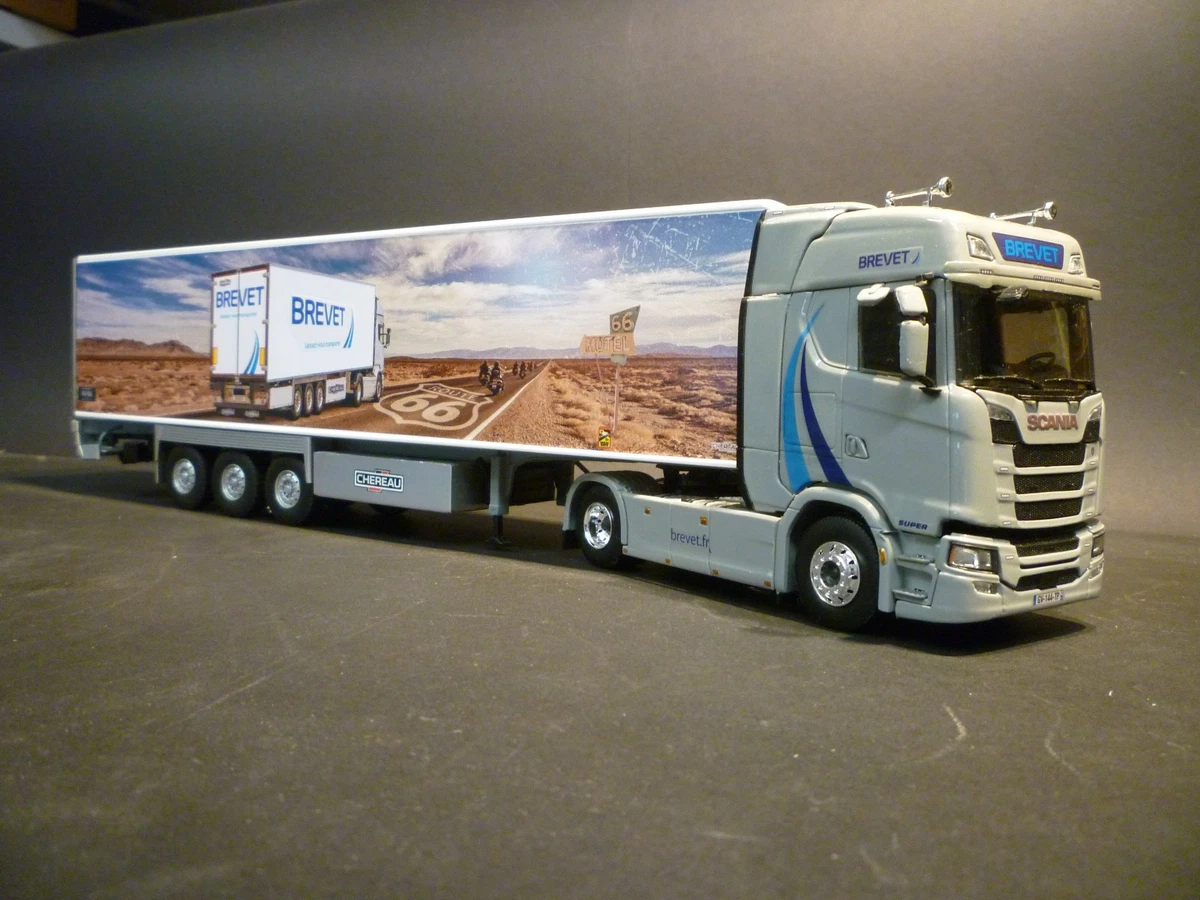 Scania transports Brevet et remorque Chereau Route 66 1/43