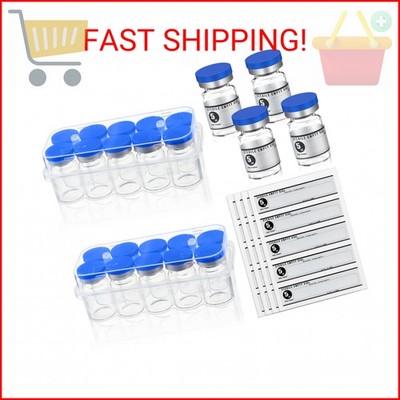 Threlaco 20 Pcs 5ml Sealed Sterile Empty Vials with Self Healing Injection Port