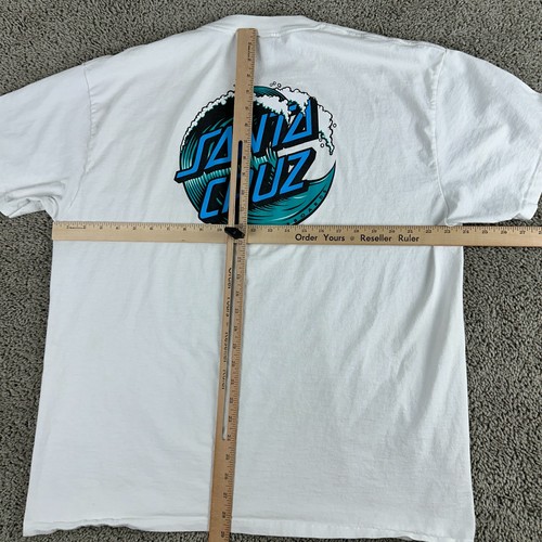 Santa Cruz Shirt Mens Extra Large White Blue Wave Graphic Short Sleeve READ - Picture 4 of 12