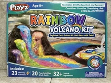 Playz Explosive Rainbow Volcano Kit with 23+ Science Chemistry Stem Experiments