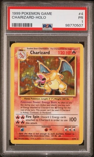 PSA 1 Charizard 4/102 Base Set Holo Pokemon Slab