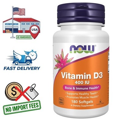 Vitamin D3 400 IU 180 Softgels | 10 mcg Cholecalciferol | 6 MONTH SUPPLY