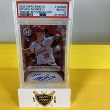 2025 Topps Tribute MICHAEL McGREEVY Red /10 Auto Cardinals RC Color Match