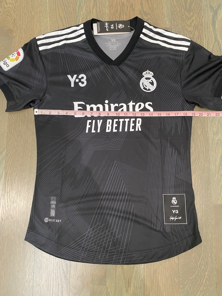 adidas Real Madrid Y-3 Black Soccer Jersey L Emirates Fly Better