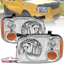 Fits 2001-2004 Frontier Base XE Headlights Lamps Replacement Left+Right Pair