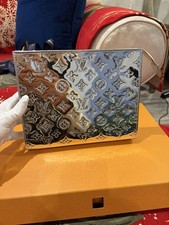 NEW Louis Vuitton LV SKI Toilet pouch M15358 Silver Monogram Mirror Authentic LV