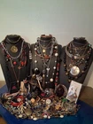 100+Pc Vtg-Now Gold& Silvertone Red/Blk Some Sign Estate Costume Jewelry 5# LT14