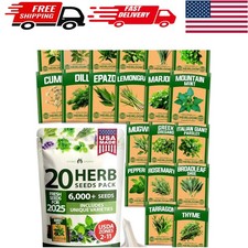 20 Culinary  Medicinal Herb Seeds - Non-GMO  Hydrophonic Friendly Variety Pack