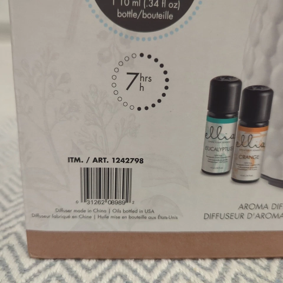 Homedics Ellia Gaze Aroma Diffuser White Ceramic Light Sound w/ Remote Control - Image 4 of 4