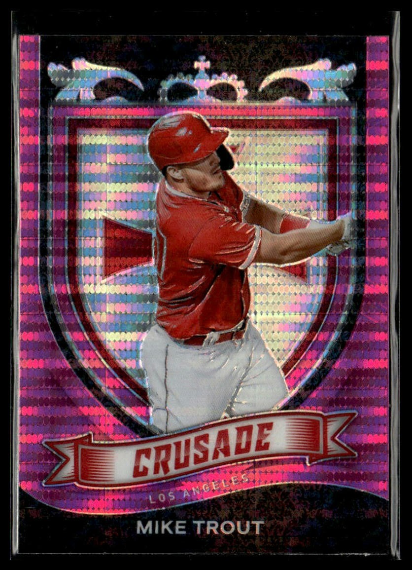 2021 Panini Chronicles #19 Mike Trout Crusade Pink Pulsar