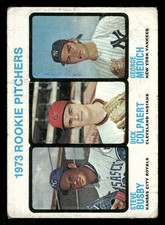 1973 Topps Baseball Card #608 Rookie Pitchers George Medich Steve Busby. rookie card picture