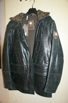 Strellson Lederjacke,Dunkelgrau used Look,neu mit Etikett,Gr.48/S,gefüttert