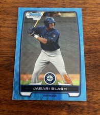 2012 Bowman Chrome Prospects Blue Wave Refractors Jabari Blash #BCP72 MARINERS