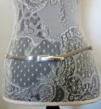 Vintage Mid Century Silver Tone Metal Mesh Snake Skin Women's Belt 1 Sz