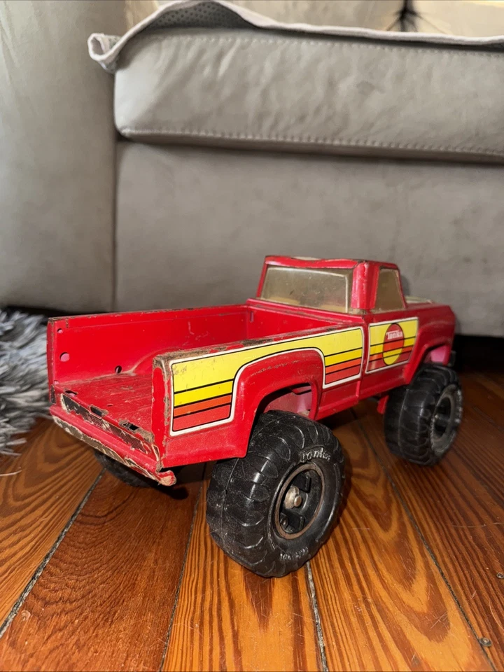 Vtg 1970s Tonka BIG COUNTRY Hi-BOY 4X4 Red MR-970 Lifted Pickup Truck #2990 - Image 4 of 4