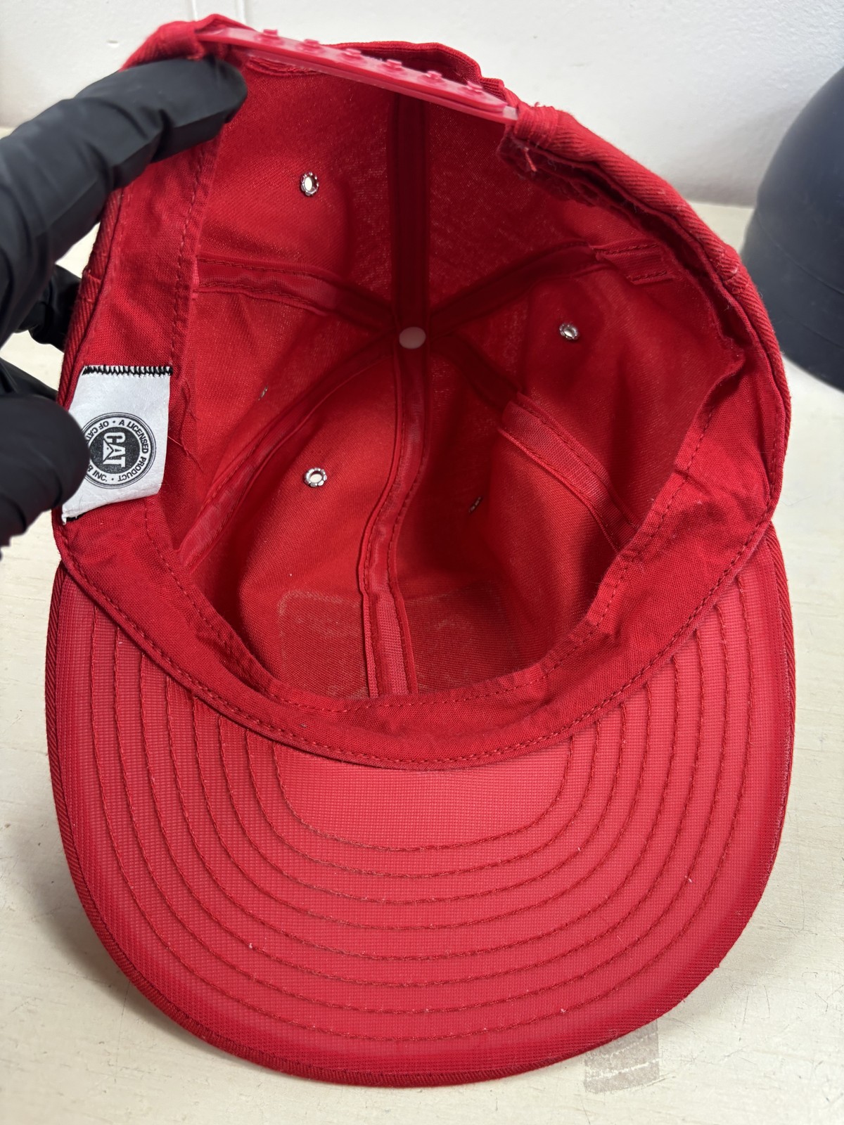 Vintage CAT Hat Cap Snap Back Red Patch Caterpill… - image 6