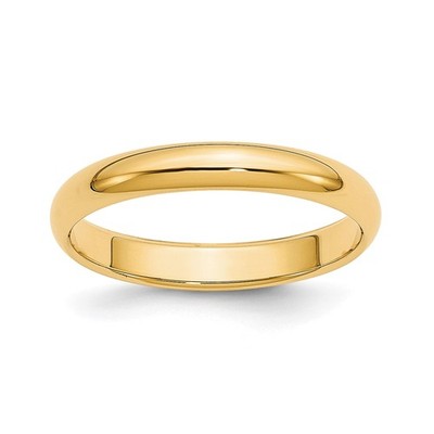 14K Gelbgold halbrunder Ehering, leicht massiv 3 Millimeter gewölbt...