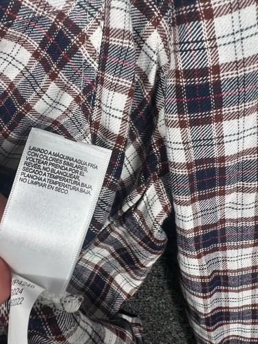 Lucky Brand Womens Split Back Plaid Button Up Shirt M Multicolor Long Sleeve Top - Picture 7 of 12