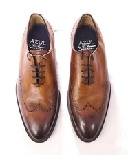 $795 DI BIANCO - 'AZUL' Wholecut Brown Patina Oxford Hand Made - 8 D