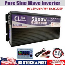 5000W Pure Sine Wave Inverter DC 12V/24V/48V To AC 220V For Cars  Rvs US