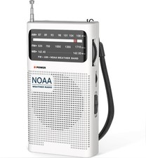 Portable Weather Radio AM/FM with Strong Reception Emergency Alert 2 White Units