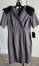 New with tag Wame Women's Gray V Neck Short Sleeve Knee Length Dress