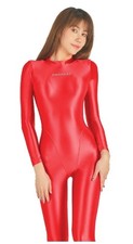 AMORESY Women Shiny Jumpsuit Overall leotard Bodysuit Catsuit Zentai Tights, 2XL