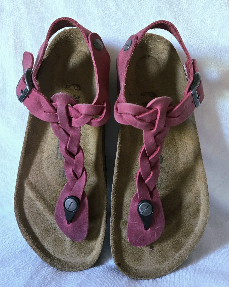 Tatami by Birkenstock Kairo Braided Zinfandel Wine Red Leather