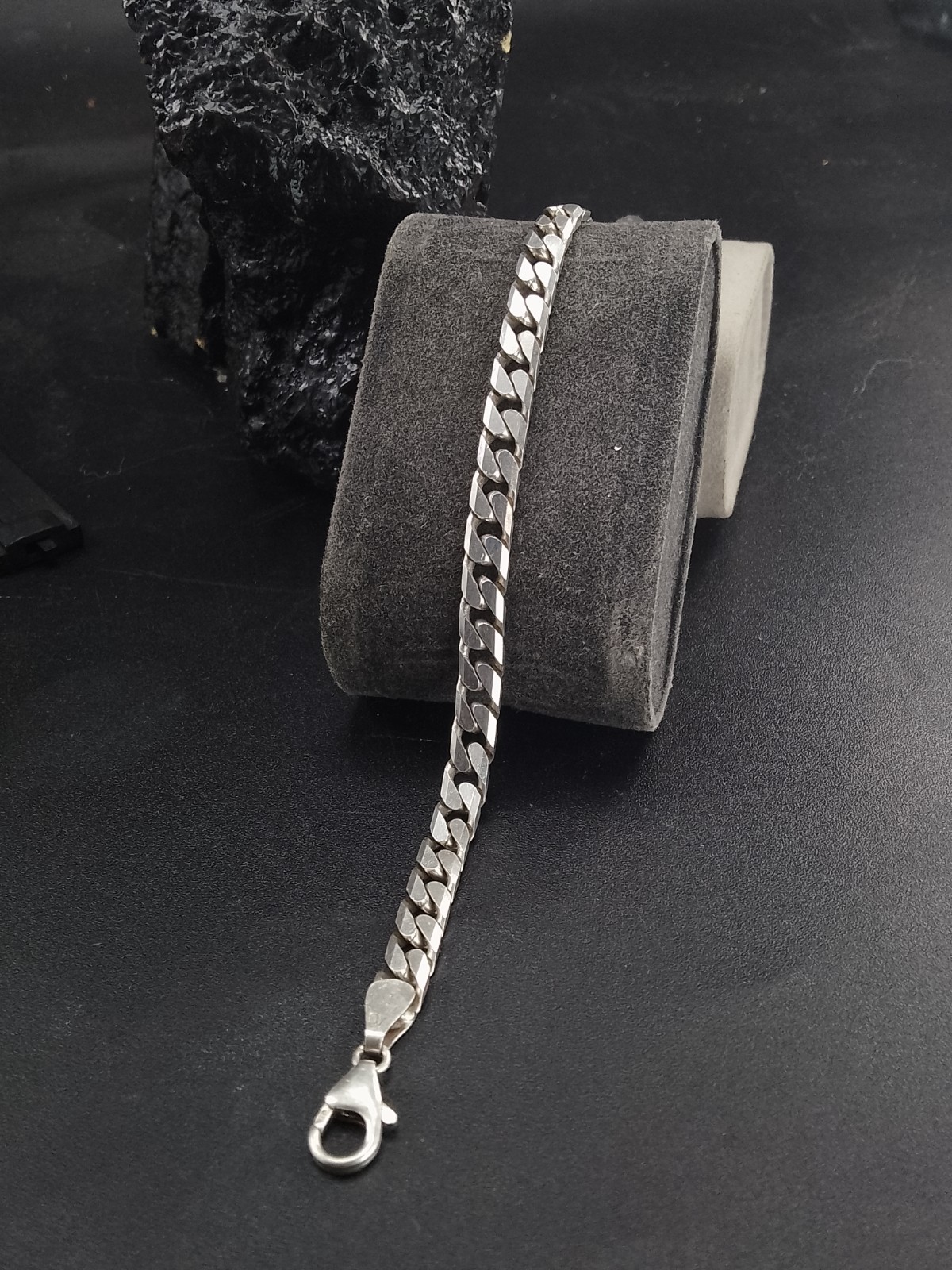 Men's Vintage Sterling Siilver Curb Chain Bracelet 8.5 Inch 14g