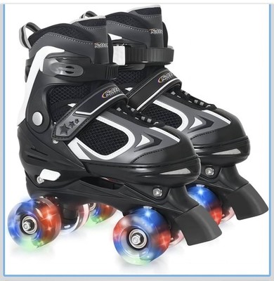 Nattork Kinder Rollschuhe für Jungen Mädchen Kids, 4 Größen Medium (UK13-3), schwarz 