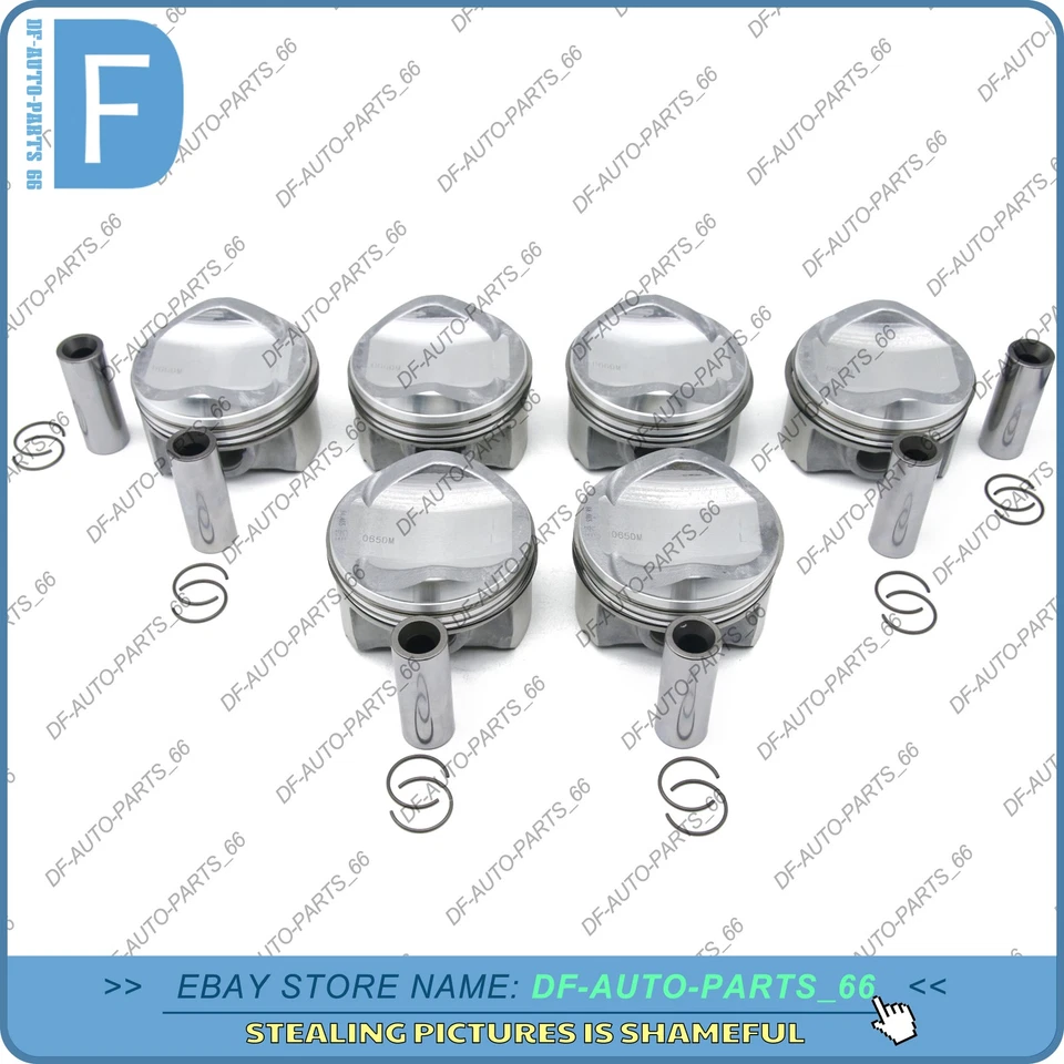 6x Pistons & Rings Set MAHLE Φ84.76mm +0.25 For AUDI S4 S5 A6 A8 A7 Q7 3.0 TFSI - Image 2 of 4