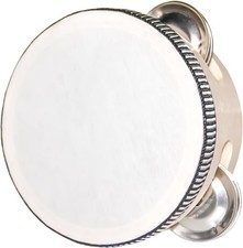 Lightweight 4 Inch Tambourine with Natural Finish Perfect for Musical Moments